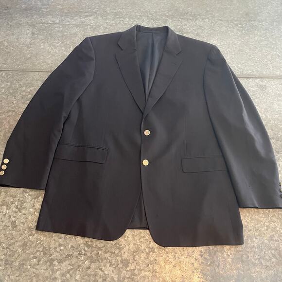 Burberry London Wool Kensington Blue Blazer Jacket Mens 44 Reg Sport Coat USA